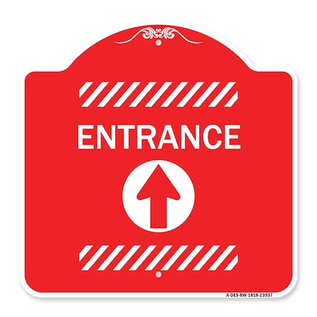 Signmission Flex Post Entrance with Straight Ahead Arrow Decal Only for Flex Paddle, Red & White, RW-1818-23957 A-DES-RW-1818-23957